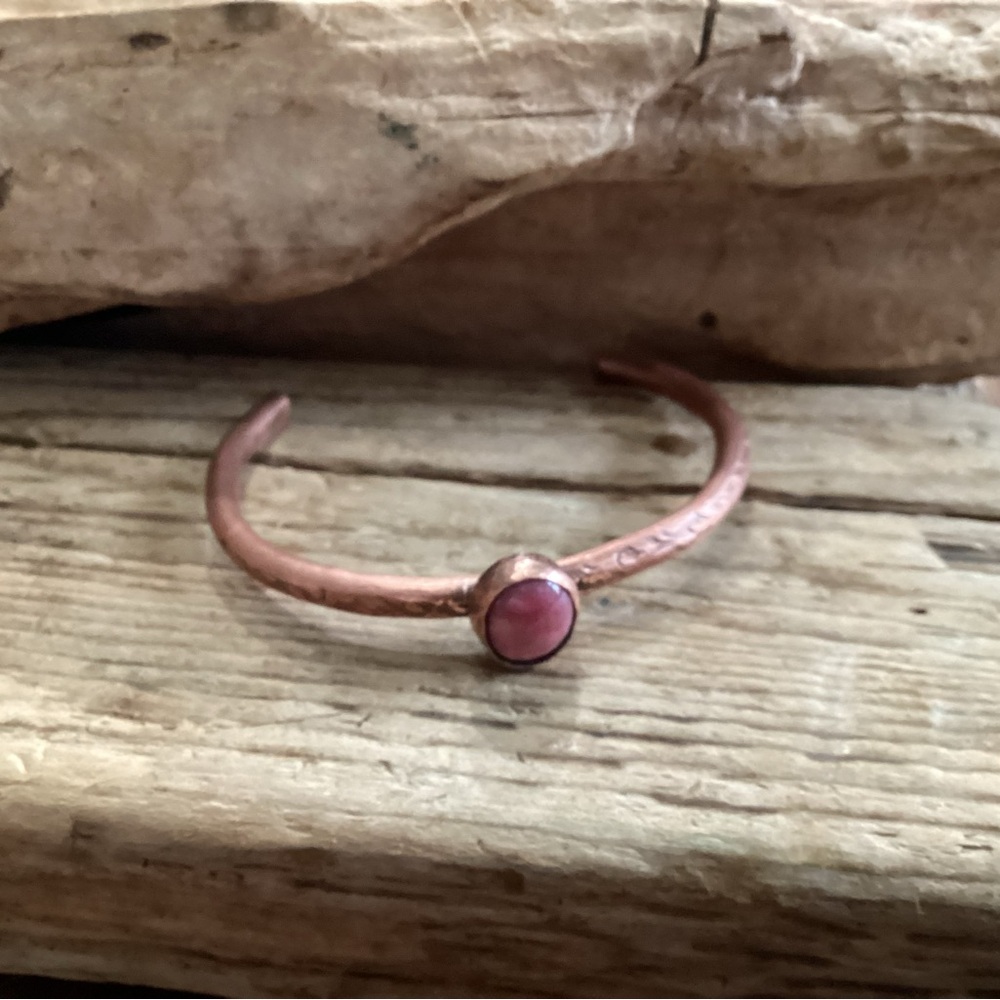 Copper and Rhodonite Cuff - Picture 2 of 8